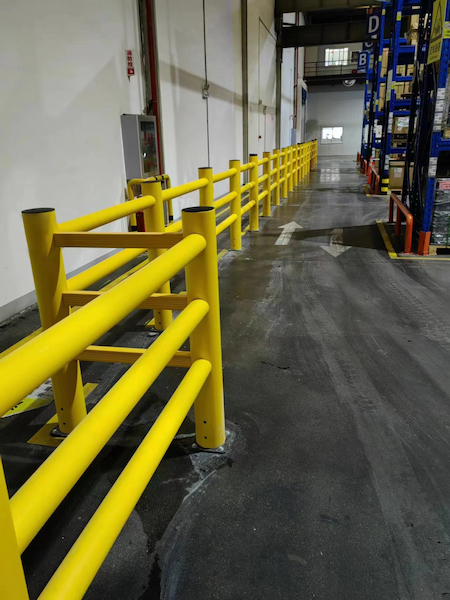 Highly durable factory crash barrier