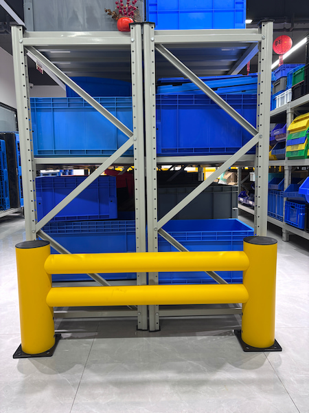 High-Visibility Polymer Anti-Collision Guardrail for Warehouse Storage Racks
